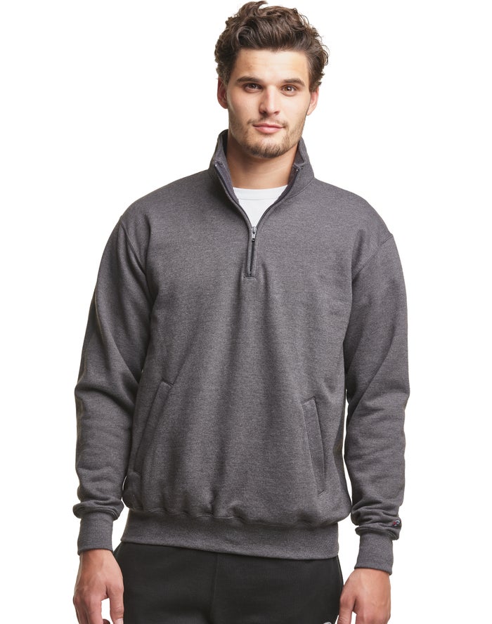 Sudadera Champion Hombre - Powerblend Fleece 1/4 Zip With Pockets ( Gris Oscuro ) 1650498-IJ